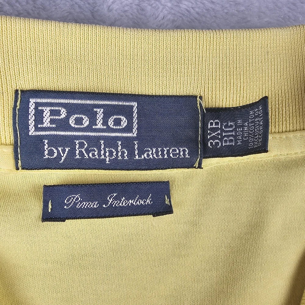 Ralph Lauren Polo Pima Cotton Short Sleeve Mens Size 3XB Yellow Flesh pony